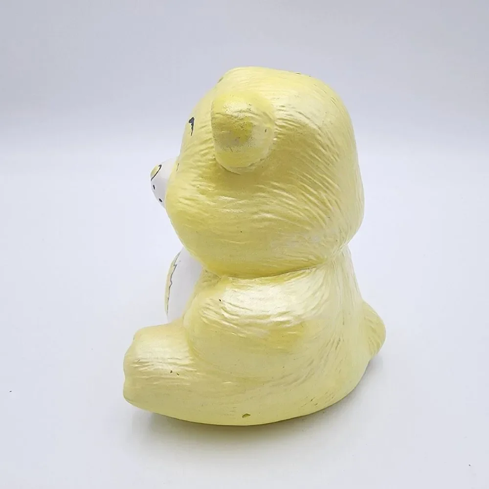 Care Bear Funshine Bear Vintage Ceramic Coin Piggy Bank‎ Yellow 5 in Rare